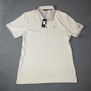 Travis Mathew Happier Hour Grand Wailea Maui Golf Beige Polo Shirt Men's XL